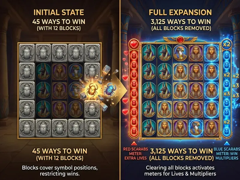 Valley of the Gods spelplan expansion 45 till 3125 vinstvägar